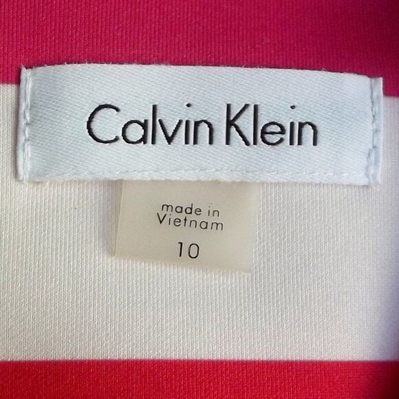 CALVIN KLEIN Dress, 10, Multicolor Stripes, Sleeveless, Neoprene Scuba - Picture 11 of 12